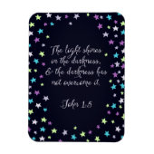 ヨハネ1:5闇の聖書の引用文に光が輝く マグネット (縦)