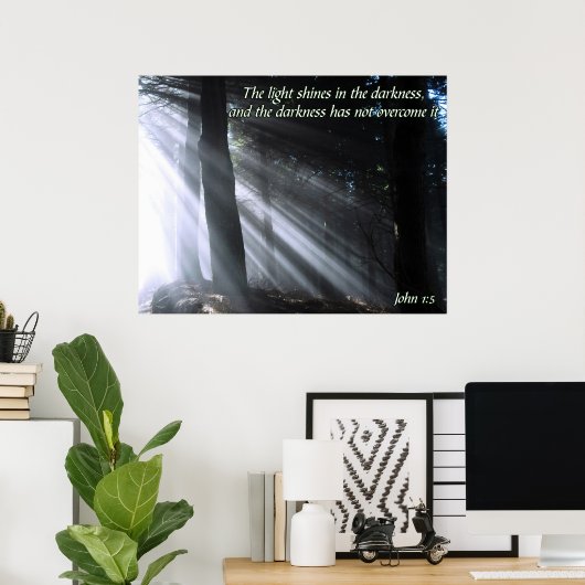 ヨハネ1:5 ポスター (ホームオフィス)