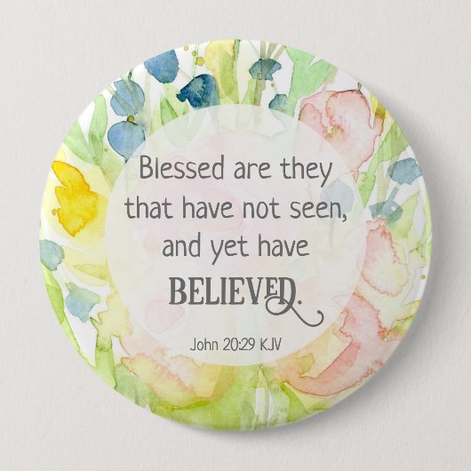 ヨハネ20聖書賛美の節は彼ら信じだ 缶バッジ (正面)