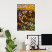 ヨハネ21:1-14 153の魚のポスターの漁獲量 ポスター (ホームオフィス)