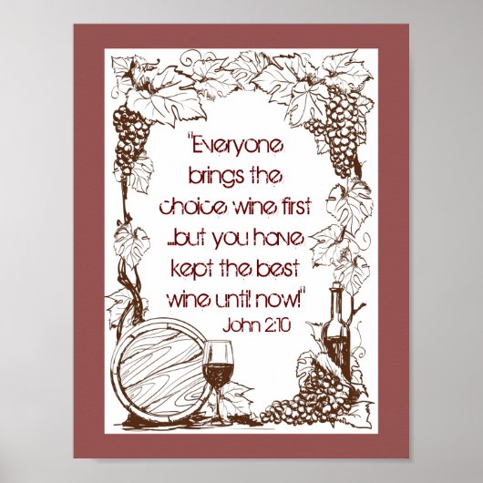 ヨハネ2:10今ま保では最高のワインを持っている! ポスター (正面)
