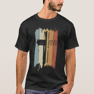 ヨハネ316キリスト教十字聖書レトロキリスト・レリギ Tシャツ