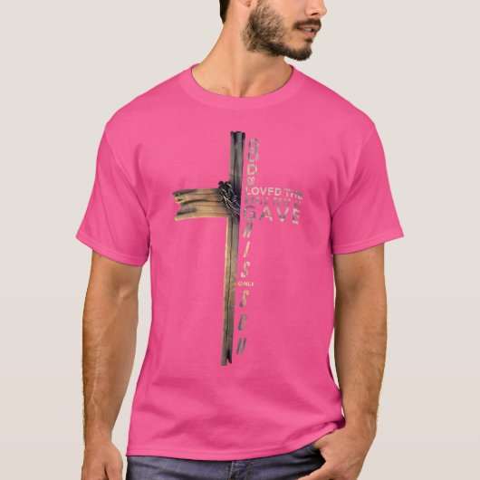 ヨハネ316キリスト教十字聖書 Tシャツ (正面)