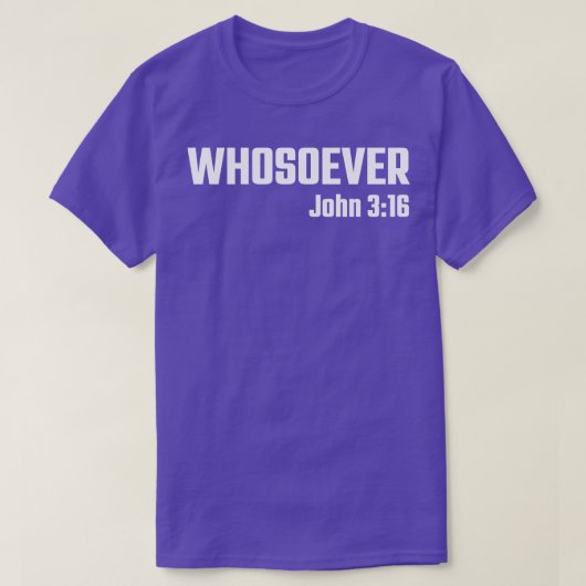 ヨハネ316聖書の聖句Whoever Tシャツ (デザイン正面)