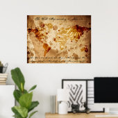 ヨハネ3:16による世界地図 ポスター (ホームオフィス)