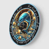 ヨハネ3:16よくはしゃぐ深み神の子ドルフィン ラージ壁時計 (傾斜)