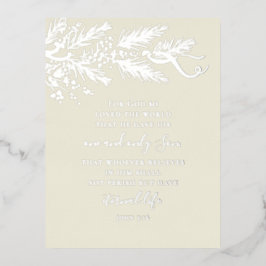 ヨハネ3:16エレガントオリジナルパインクリスマス 箔シーズンポストカード