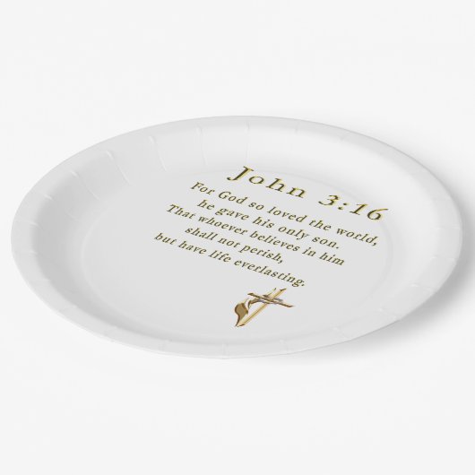 ヨハネ3:16キリスト教の賜物 ペーパープレート (アングル)