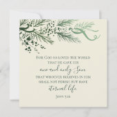 ヨハネ3:16クリスチャンパーソナライズされたのクリモダンスマス シーズンカード (正面)