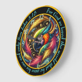 ヨハネ3:16クリスチャン・エキゾチック・パロットデコはっきりしたール ラージ壁時計 (傾斜)