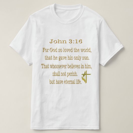 ヨハネ3:16クリスチャンTシャツ Tシャツ (デザイン正面)