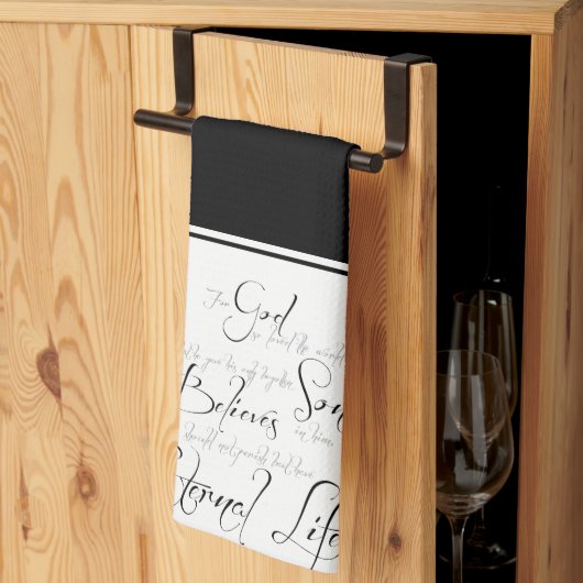 ヨハネ3:16スクリプトタオル キッチンタオル (三つ折り)