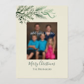 ヨハネ3:16パインモダンフォトクリスチャンのクリスマス 箔シーズンカード (裏面)