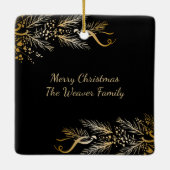 ヨハネ3:16パーソナライズされた聖なる書物、 経典クリスマスプレゼント セラミックオーナメント (裏面)