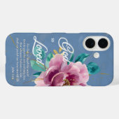 ヨハネ3:16ピンクの水色のフローラクリスチャン Case-Mate iPhoneケース (裏面 (横))
