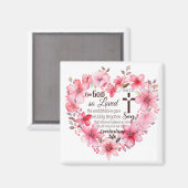 ヨハネ3:16フローラハート聖句 マグネット (正面/裏面)