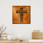 ヨハネ3:16プリント ポスター (キッチン)