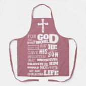 ヨハネ3:16世を愛した神のために エプロン (正面)
