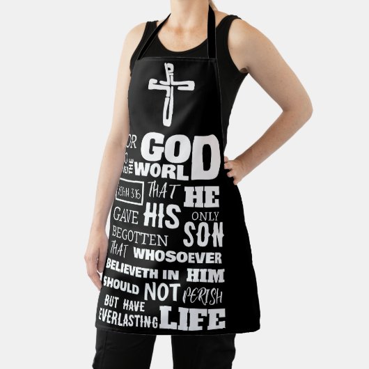 ヨハネ3:16世を愛した神のために エプロン (インサイチュ)