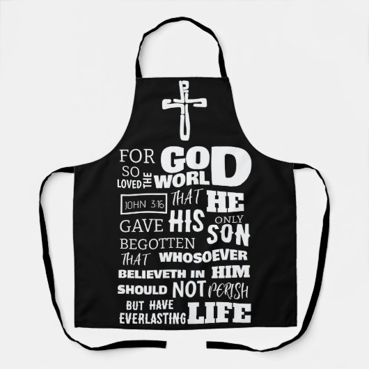 ヨハネ3:16世を愛した神のために エプロン (正面)