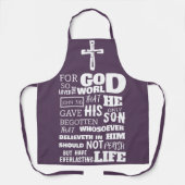 ヨハネ3:16世を愛した神のために エプロン (正面)