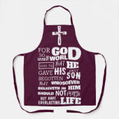ヨハネ3:16世を愛した神のために エプロン (正面)