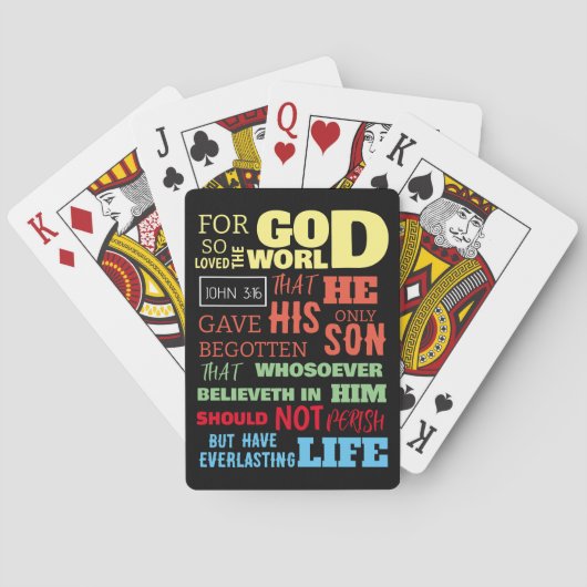 ヨハネ3:16世を愛した神のために トランプ (裏面)