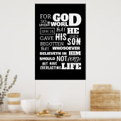 ヨハネ3:16世を愛した神のために ポスター (キッチン)
