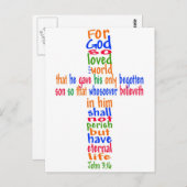 ヨハネ3:16十字架 ポストカード (正面/裏面)