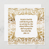ヨハネ3:16名前をカスタムするゴールデンユニーククリスマス シーズンカード (正面/裏面)