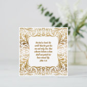 ヨハネ3:16名前をカスタムするゴールデンユニーククリスマス シーズンカード (スタンド正面)