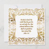 ヨハネ3:16名前をカスタムするゴールデンユニーククリスマス シーズンカード (正面)