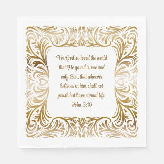 ヨハネ3:16愛された神のために | クリスマスエレガント スタンダードランチョンナプキン (正面)