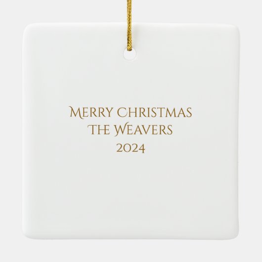 ヨハネ3:16愛された神のために – クリスマスエレガント セラミックオーナメント (裏面)