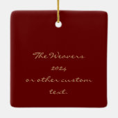 ヨハネ3:16感動的聖なる書物、 経典赤クリスマス セラミックオーナメント (裏面)