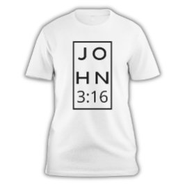 ヨハネ3:16有名な聖書引用文メンズ Tシャツ