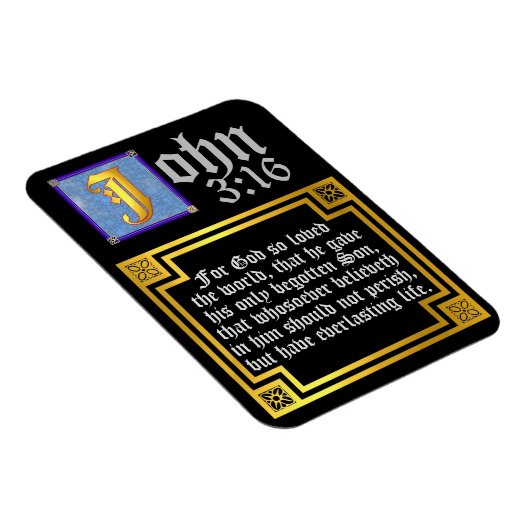 ヨハネ3:16照光文字イースターバイブル引用文 マグネット (右側)