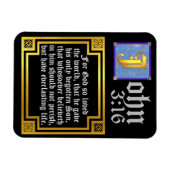 ヨハネ3:16照光文字イースターバイブル引用文 マグネット (横)