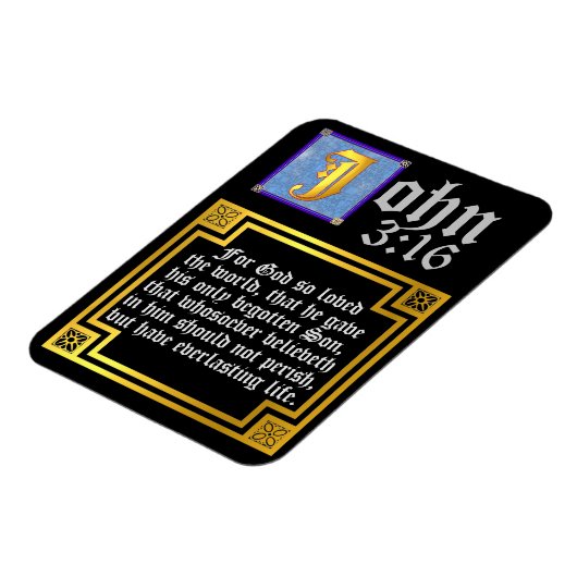 ヨハネ3:16照光文字イースターバイブル引用文 マグネット (左側)
