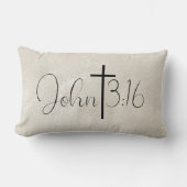 ヨハネ3:16真珠の背景感動的枕 ランバークッション (正面)