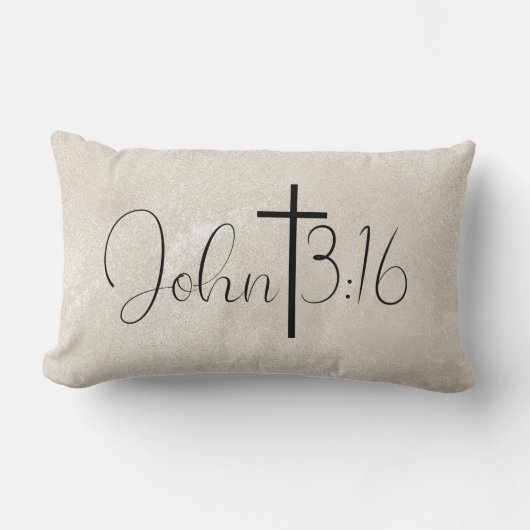 ヨハネ3:16真珠の背景感動的枕 ランバークッション (正面)