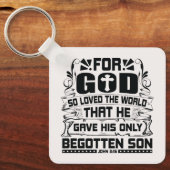 ヨハネ3:16神のために世界のクリスチャンを愛した キーホルダー (正面)
