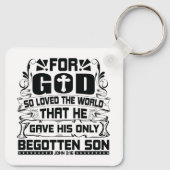 ヨハネ3:16神のために世界のクリスチャンを愛した キーホルダー (裏面)
