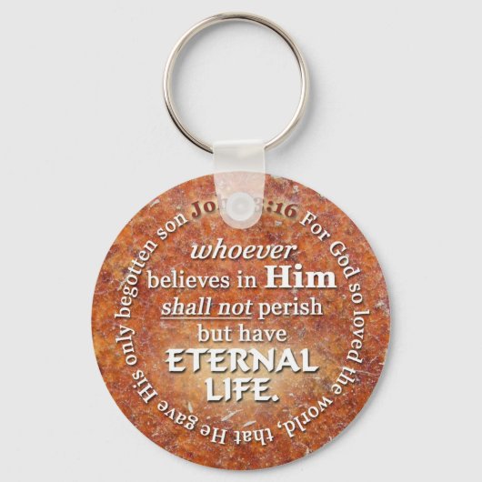ヨハネ3:16神のために世界の聖書の聖句を愛した キーホルダー (正面)
