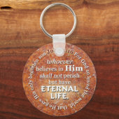 ヨハネ3:16神のために世界の聖書の聖句を愛した キーホルダー (正面)