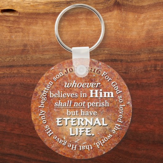 ヨハネ3:16神のために世界の聖書の聖句を愛した キーホルダー (正面)