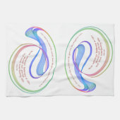 ヨハネ3:16神のために虹のフラクタル白を愛した キッチンタオル (横)