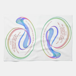 ヨハネ3:16神のために虹のフラクタル白を愛した キッチンタオル