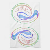 ヨハネ3:16神のために虹のフラクタル白を愛した キッチンタオル (縦)