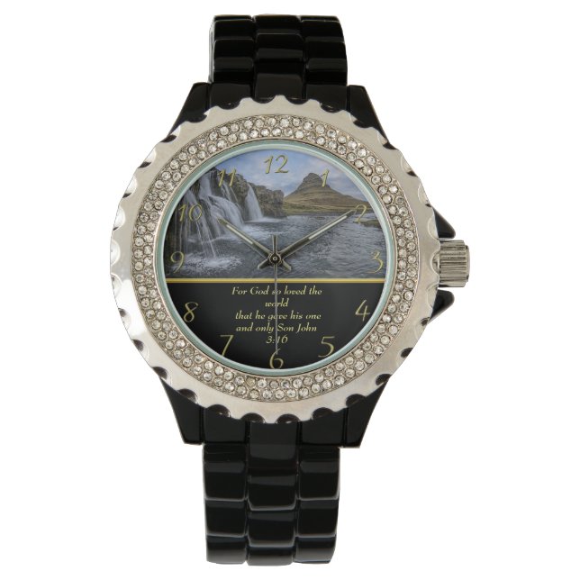 ヨハネ3:16神はとても愛された 腕時計 (正面)